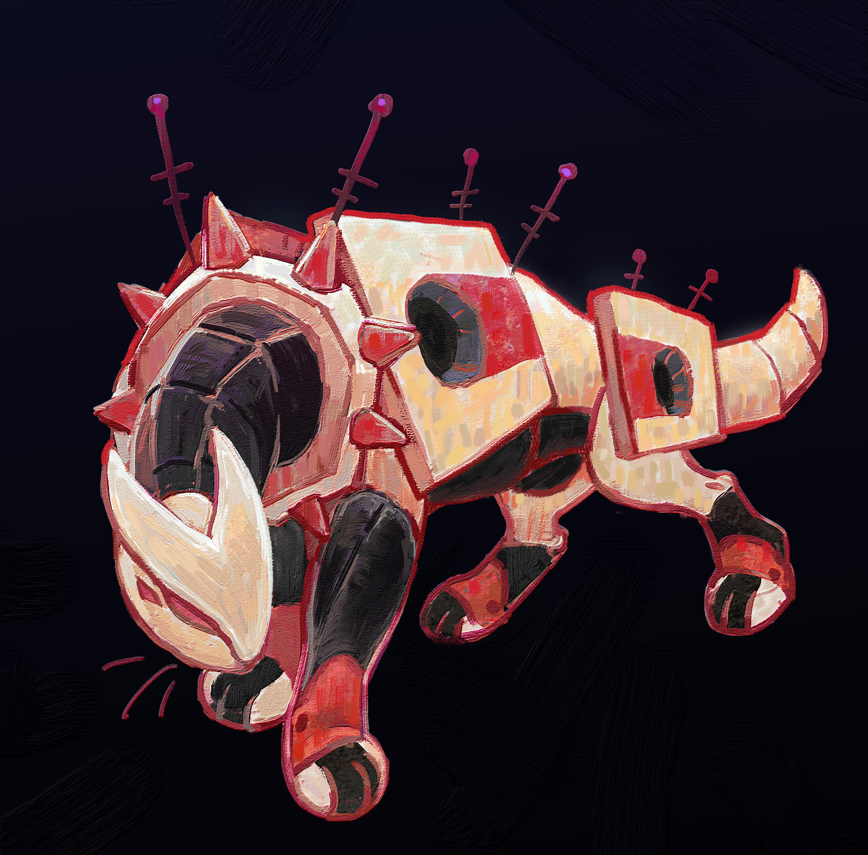 A quadruped animal-shaped robot.