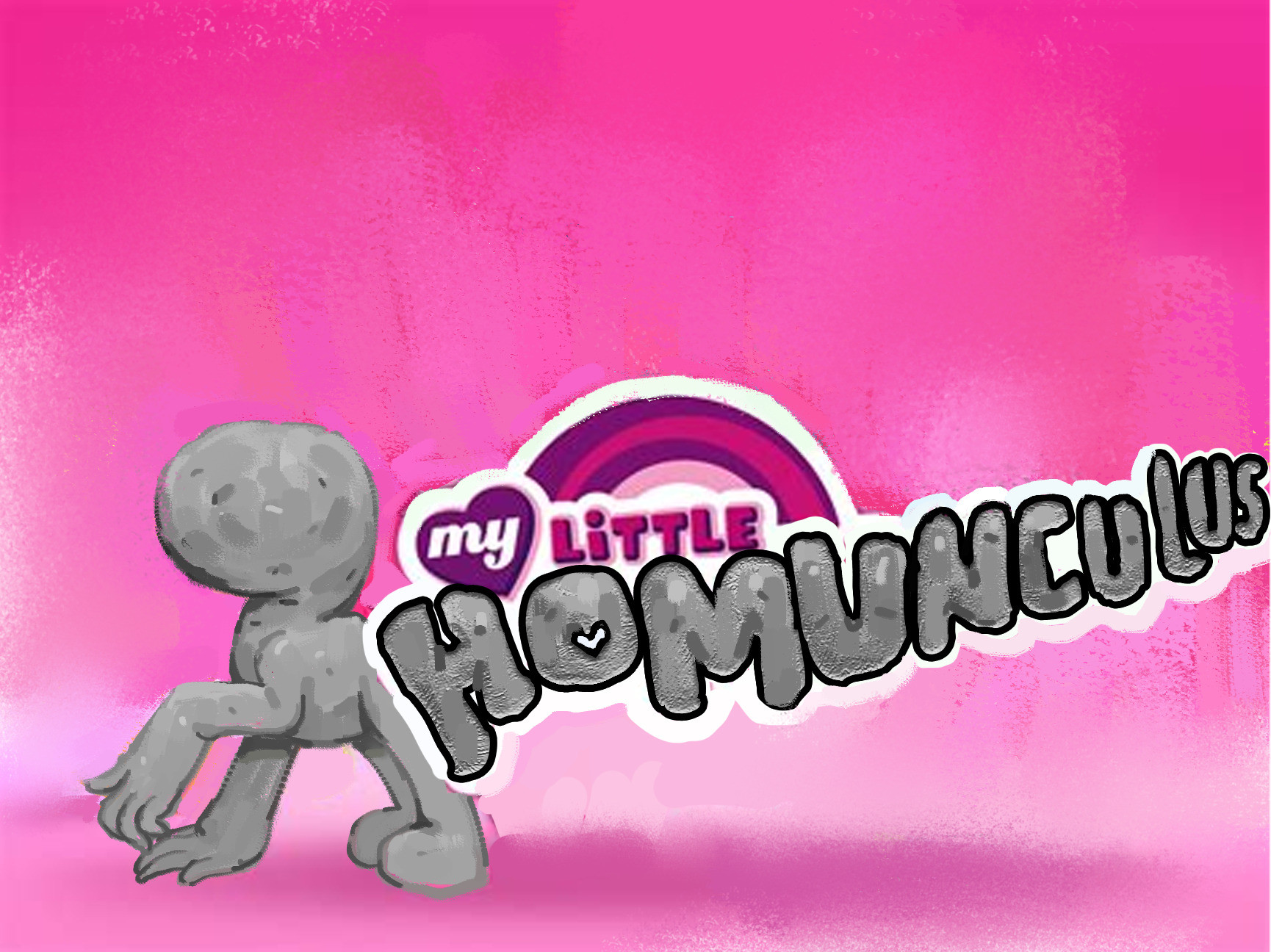 Edited My Little Pony promotional art. Captioned 'My little Homunculus'.