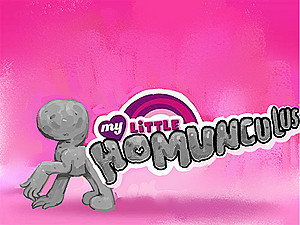 Edited My Little Pony promotional art. Captioned 'My little Homunculus'.